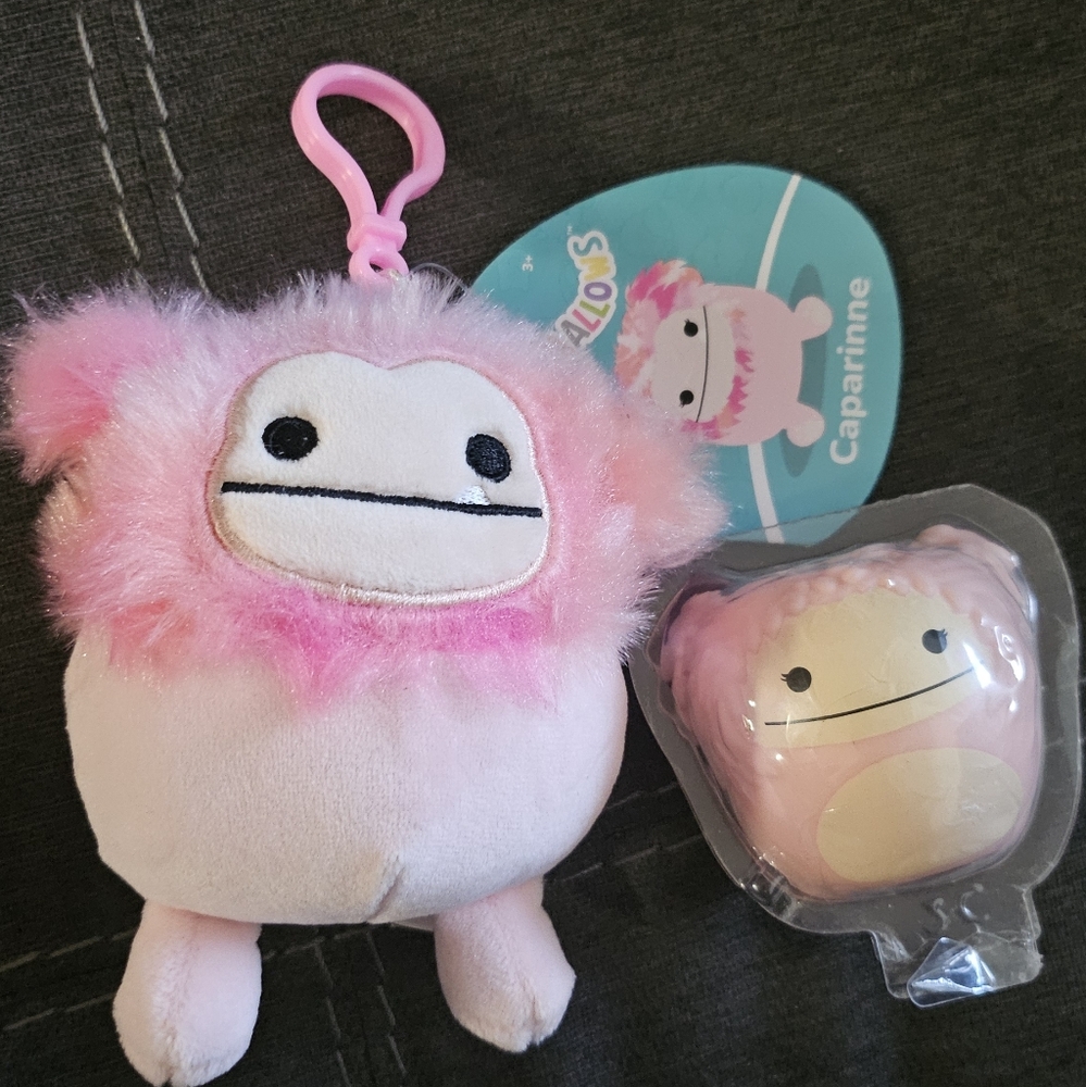 Squishmallows Caparinne the Peach Bigfoot Clip & Squishy